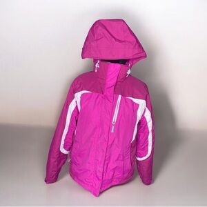 L.L. Bean Women's Pink and White Ski Jacket